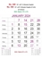 R550  English (F&B) Monthly Calendar Print 2024